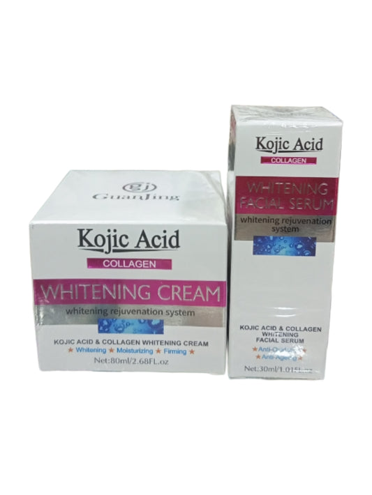 GuanJing Kojic Acid & Collagen Whitening Cream & Serum Set